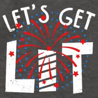 Let's Get Lit Memorial Day 4th of July Fireworks Vector Backpack