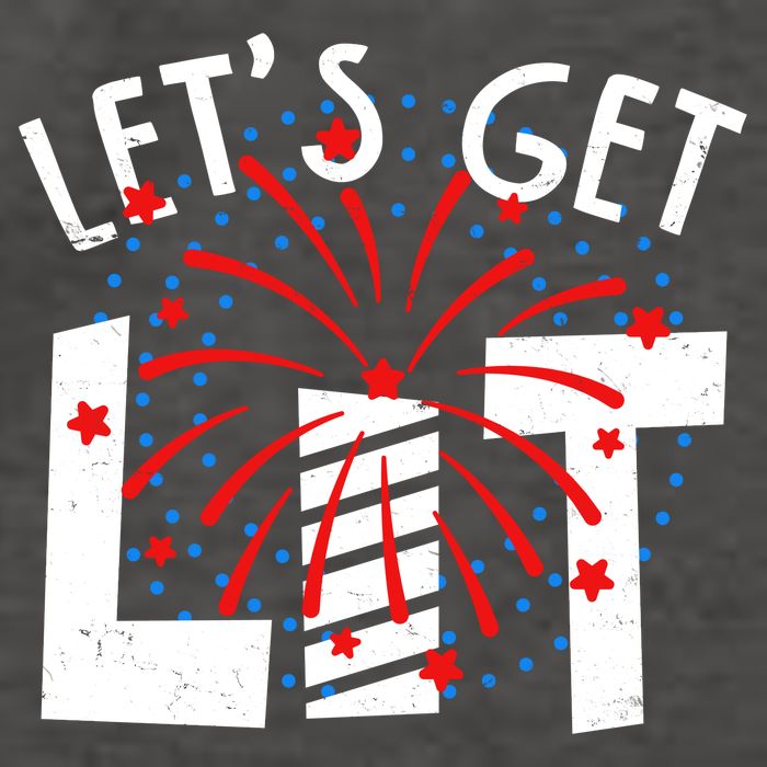 Let's Get Lit Memorial Day 4th of July Fireworks Vector Backpack