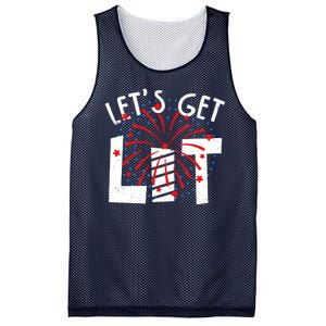 Let's Get Lit Memorial Day 4th of July Fireworks Mesh Reversible Basketball Jersey Tank