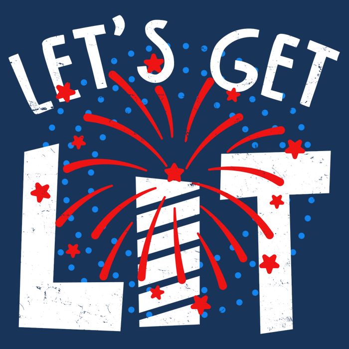 Let's Get Lit Memorial Day 4th of July Fireworks Infant Baby Jersey Bodysuit