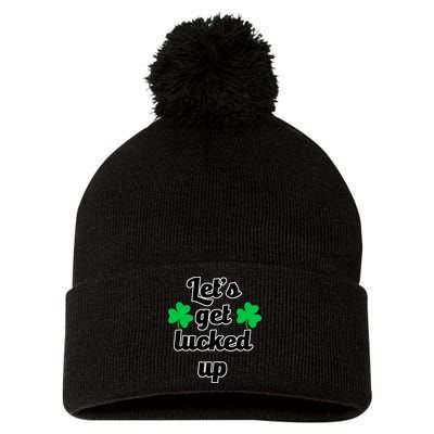 Let's Get Lucked Up Pom Pom 12in Knit Beanie