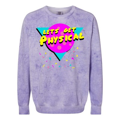 Lets Get Physical Retro 80s  Colorblast Crewneck Sweatshirt