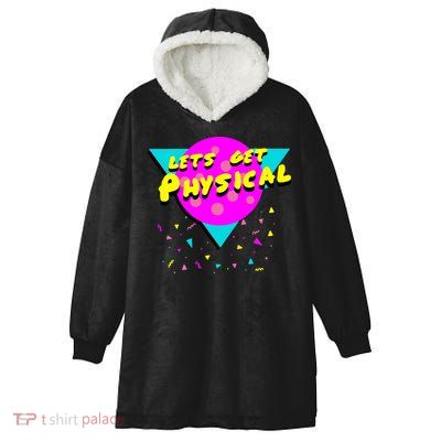 Lets Get Physical Retro 80s  Hooded Wearable Blanket