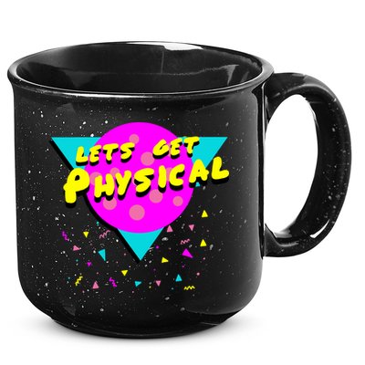 Lets Get Physical Retro 80s  15oz Campfire Ceramic Mug