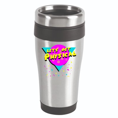 Lets Get Physical Retro 80s  16oz Travel Tumbler
