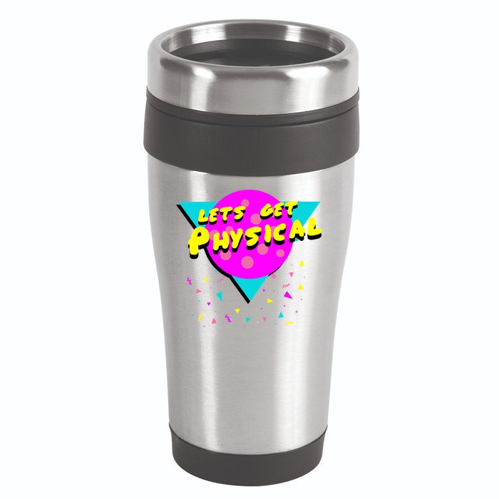 Lets Get Physical Retro 80s  16oz Travel Tumbler