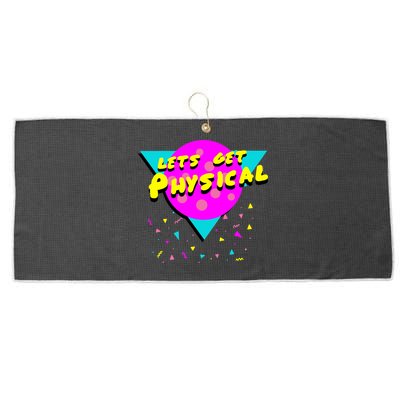 Lets Get Physical Retro 80s  Large Microfiber Waffle Golf Towel