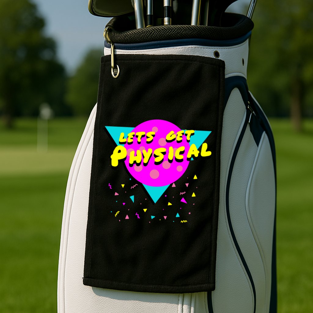 Lets Get Physical Retro 80s  Golf Towel