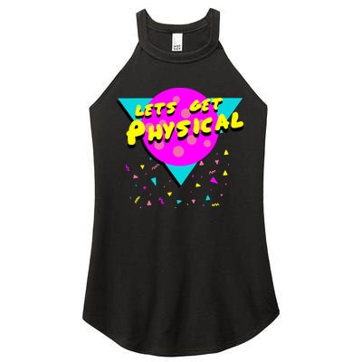 Lets Get Physical Retro 80s  Women's Perfect Tri Rocker Tank