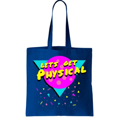 Lets Get Physical Retro 80s  Tote Bag