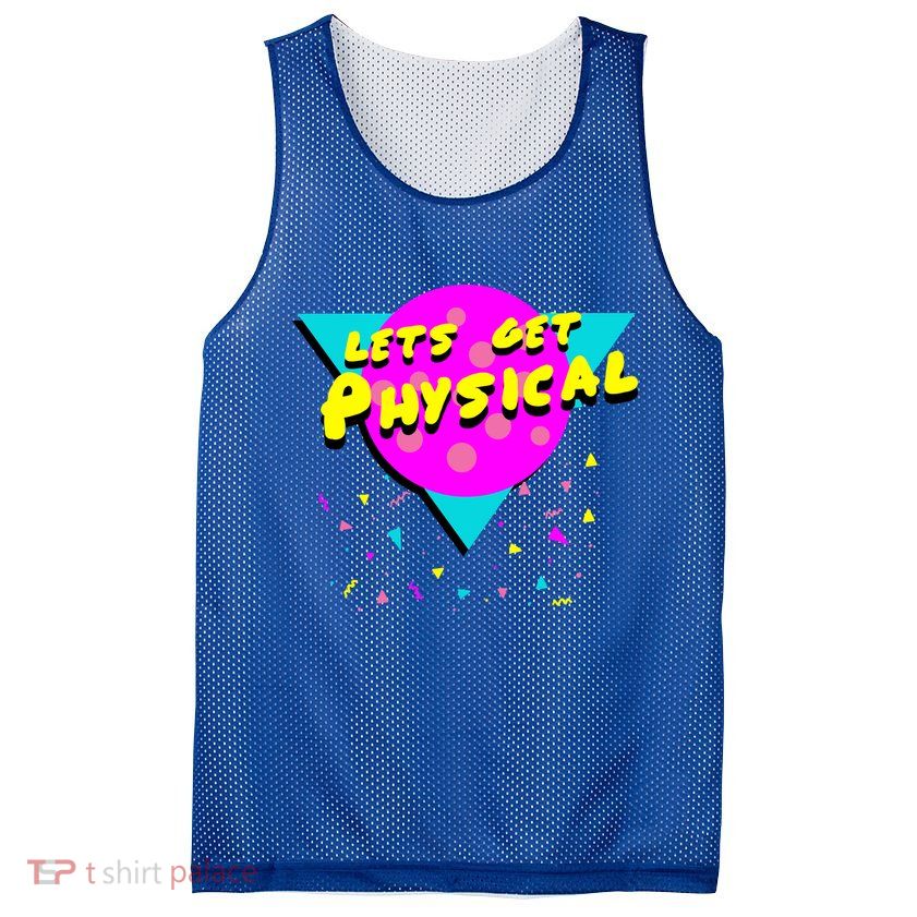 Lets Get Physical Retro 80s  Mesh Reversible Basketball Jersey Tank