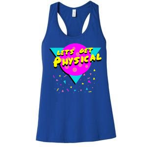 Lets Get Physical Retro 80s  Women's Racerback Tank