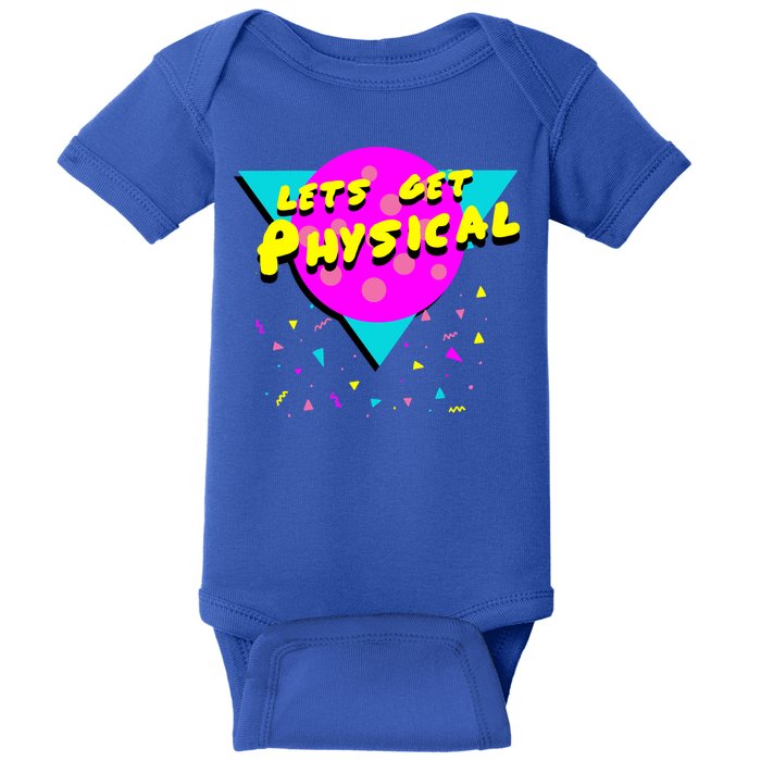 Lets Get Physical Retro 80s  Baby Bodysuit