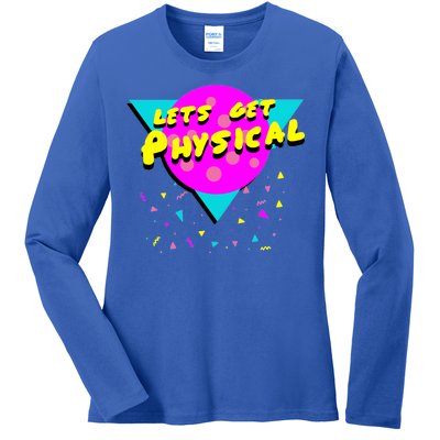 Lets Get Physical Retro 80s  Ladies Long Sleeve Shirt