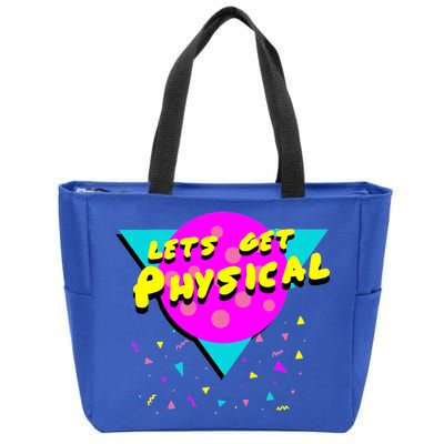 Lets Get Physical Retro 80s  Zip Tote Bag