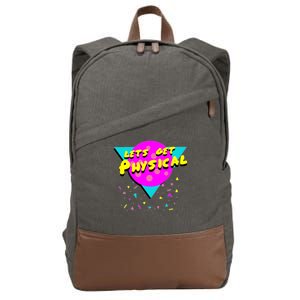 Lets Get Physical Retro 80s  Cotton Canvas Backpack