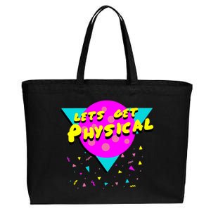 Lets Get Physical Retro 80s  Cotton Canvas Jumbo Tote