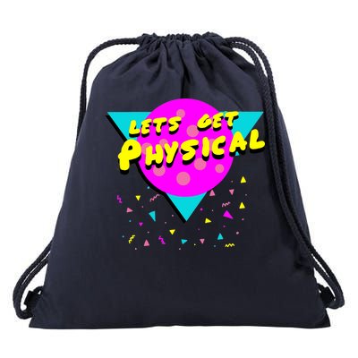 Lets Get Physical Retro 80s  Drawstring Bag