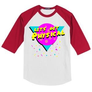 Lets Get Physical Retro 80s  Kids Colorblock Raglan Jersey