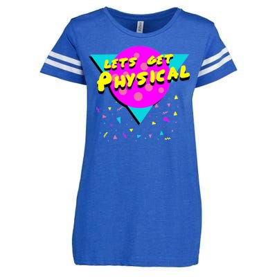 Lets Get Physical Retro 80s  Enza Ladies Jersey Football T-Shirt