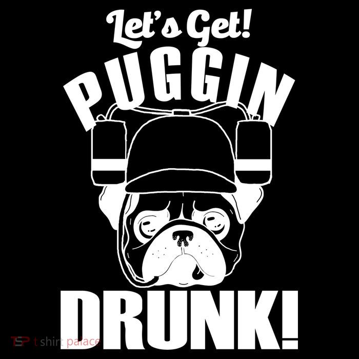 Let's Get Puggin Drunk Flexfit Unipanel Trucker Cap