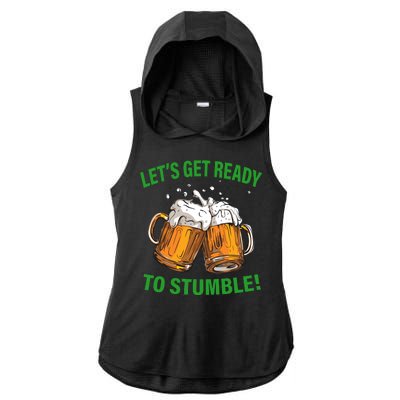 Let's Get Ready To Stumble Ladies PosiCharge Tri-Blend Wicking Draft Hoodie Tank