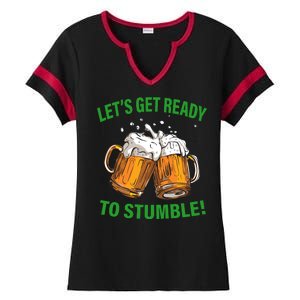 Lets get ready to stumble Ladies Halftime Notch Neck Tee