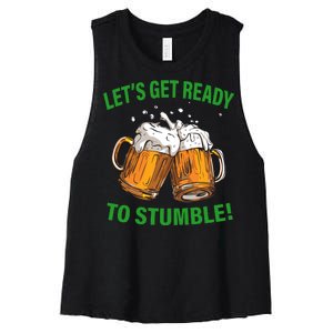 Let's Get Ready To Stumble Women's Racerback Cropped Tank