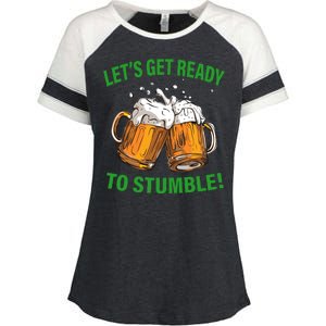 Lets get ready to stumble Enza Ladies Jersey Colorblock Tee