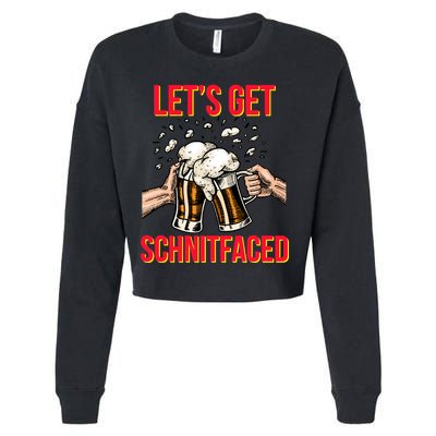 Let's Get Schnitfaced Cropped Pullover Crew