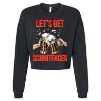 Let's Get Schnitfaced Cropped Pullover Crew