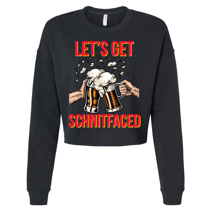 Let's Get Schnitfaced Cropped Pullover Crew