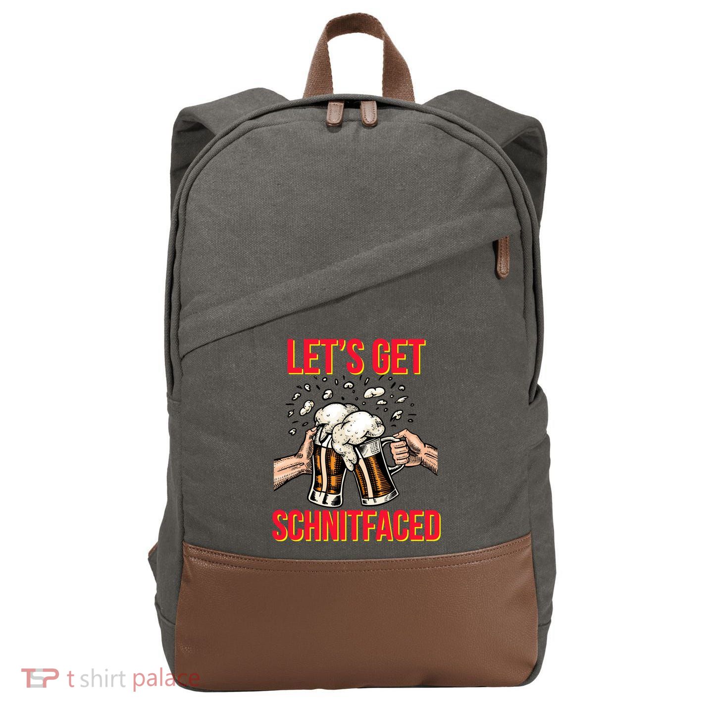 Let's Get Schnitfaced Cotton Canvas Backpack