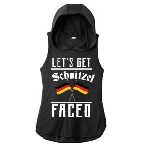 Let's Get Schnitzel Faced Ladies PosiCharge Tri-Blend Wicking Draft Hoodie Tank