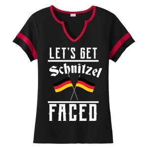 Let's Get Schnitzel Faced Ladies Halftime Notch Neck Tee