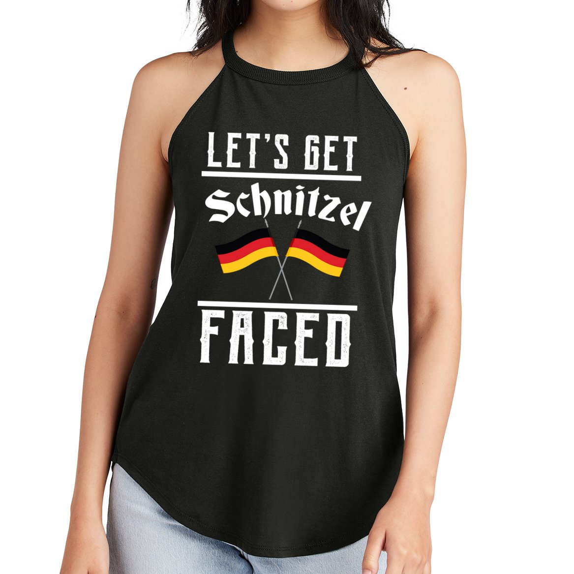 Let's Get Schnitzel Faced Women's Perfect Tri Rocker Tank