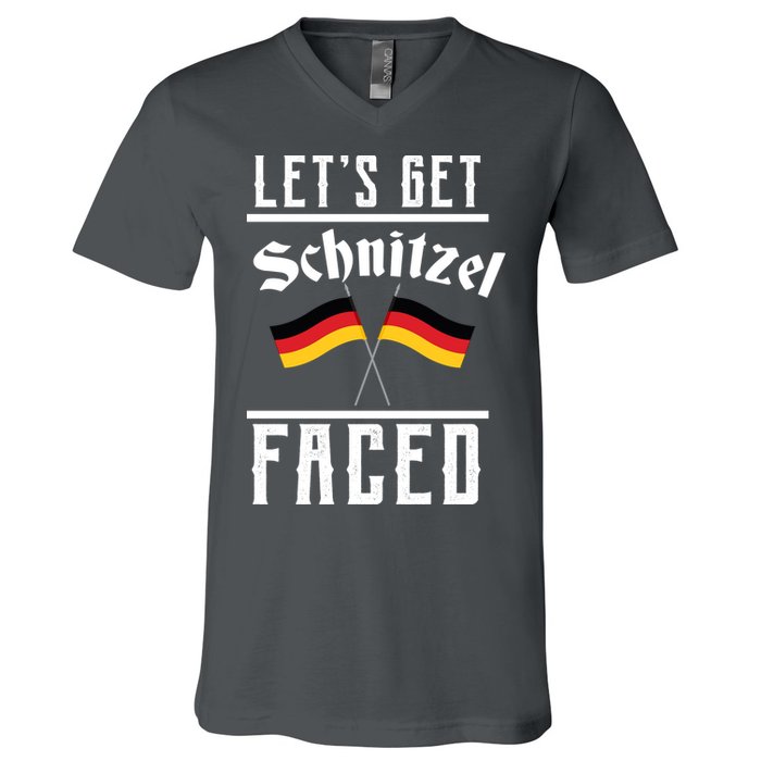 Let's Get Schnitzel Faced V-Neck T-Shirt