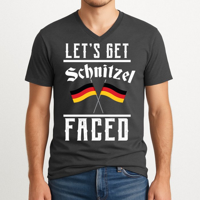 Let's Get Schnitzel Faced V-Neck T-Shirt