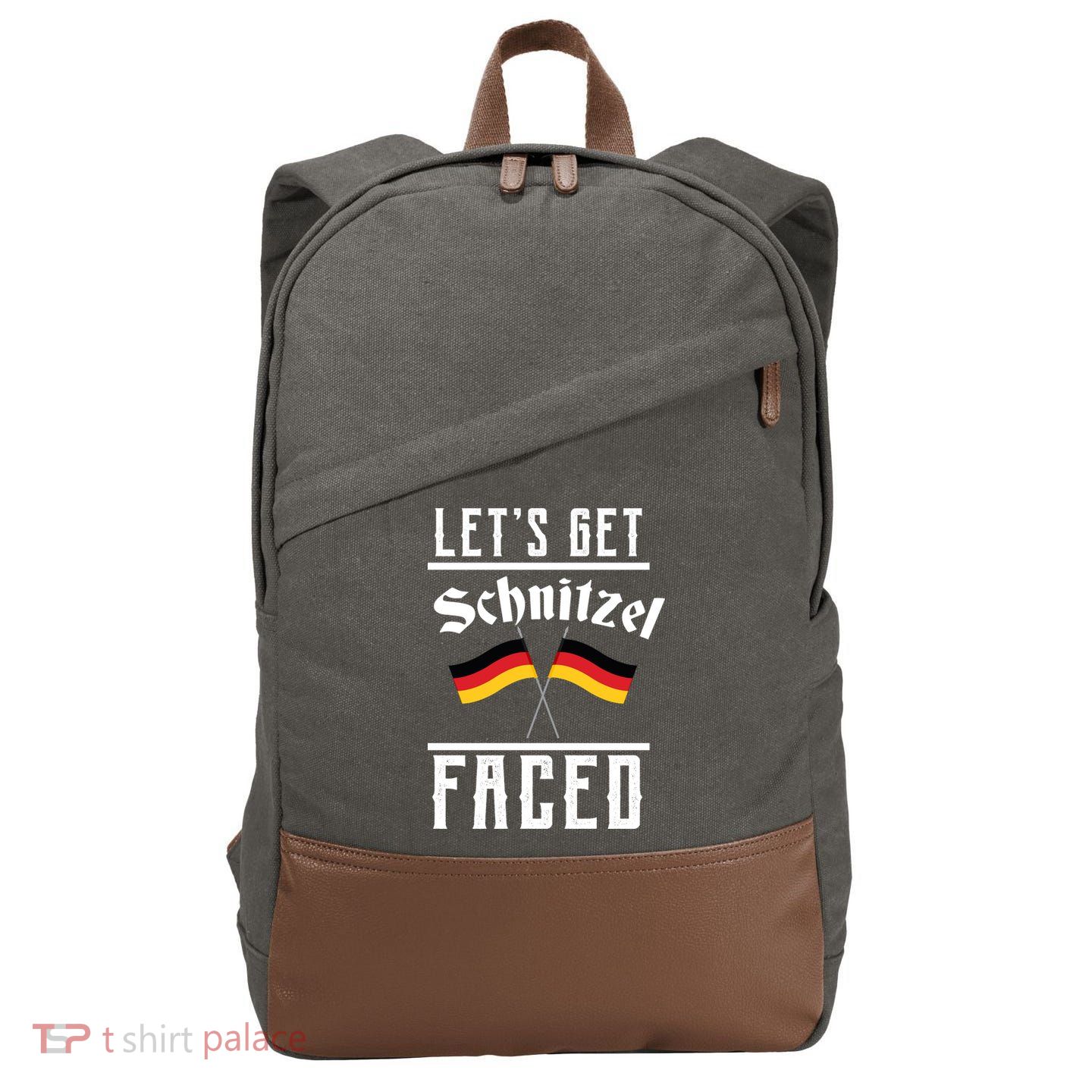 Let's Get Schnitzel Faced Cotton Canvas Backpack