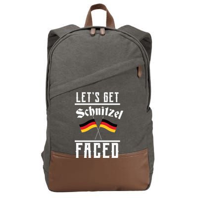 Let's Get Schnitzel Faced Cotton Canvas Backpack