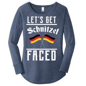 Let's Get Schnitzel Faced Women's Perfect Tri Tunic Long Sleeve Shirt