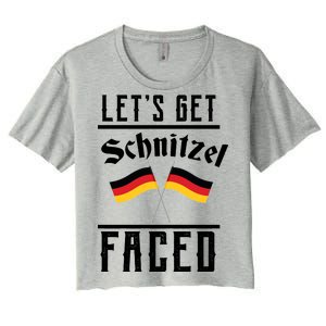 Let's Get Schnitzel Faced Women's Crop Top Tee