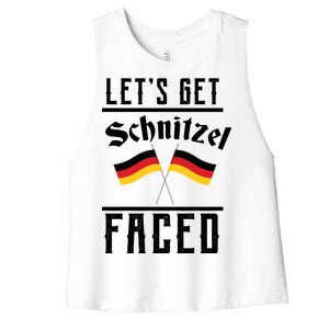 Let's Get Schnitzel Faced Women's Racerback Cropped Tank