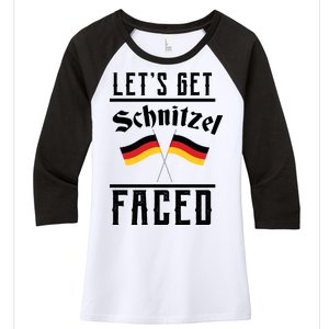 Let's Get Schnitzel Faced Women's Tri-Blend 3/4-Sleeve Raglan Shirt