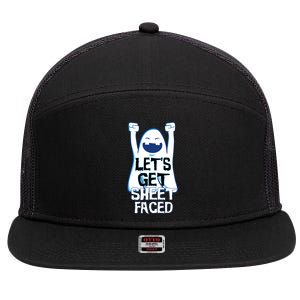 Let's Get Sheet Faced 7 Panel Mesh Trucker Snapback Hat