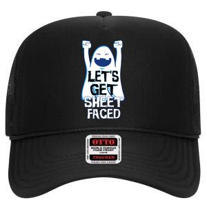 Let's Get Sheet Faced High Crown Mesh Back Trucker Hat