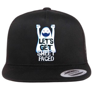 Let's Get Sheet Faced Flat Bill Trucker Hat