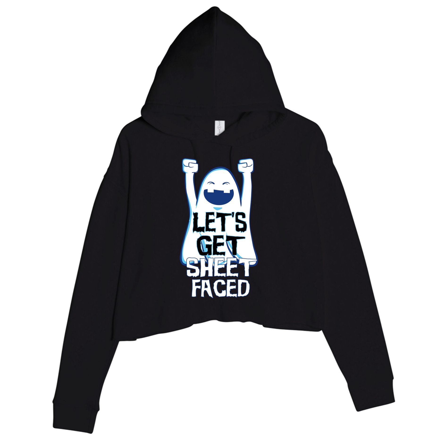 Let's Get Sheet Faced Crop Fleece Hoodie