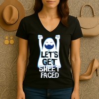 Let's Get Sheet Faced Women's V-Neck T-Shirt