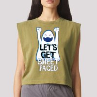 Let's Get Sheet Faced Garment-Dyed Women's Muscle Tee